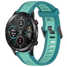 Per Honor MagicWatch2 42mm 20mm cinturino in silicone strutturato a due colori (verde acqua)