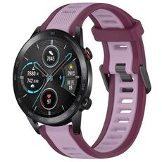 Cinturino per orologio in silicone strutturato bicolore per Honor MagicWatch2 42mm 20mm (viola)