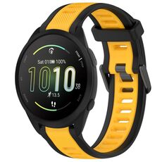 Per cinturino in silicone strutturato bicolore Garmin Forerunner 165 da 20 mm (giallo + nero)