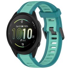 Per cinturino per orologio in silicone strutturato bicolore Garmin Forerunner 165 da 20 mm (verde acqua)