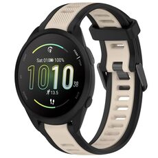 Per cinturino in silicone testurizzato bicolore Garmin Forerunner 165 Music da 20 mm (Starlight + nero)