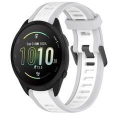 Per cinturino in silicone strutturato bicolore Garmin Forerunner 165 Music da 20 mm (bianco + grigio)