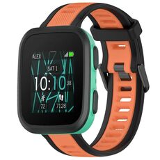 Per cinturino in silicone strutturato bicolore Garmin Bounce da 20 mm (arancione + nero)
