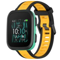 Per cinturino in silicone strutturato bicolore Garmin Bounce da 20 mm (giallo + nero)