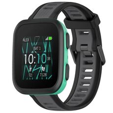 Per cinturino in silicone strutturato bicolore Garmin Bounce da 20 mm (grigio + nero)