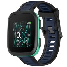 Per cinturino in silicone strutturato bicolore Garmin Bounce da 20 mm (blu notte + nero)