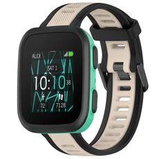 Per cinturino in silicone strutturato bicolore Garmin Bounce da 20 mm (Starlight + nero)