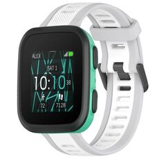 Per cinturino in silicone strutturato bicolore Garmin Bounce da 20 mm (bianco + grigio)