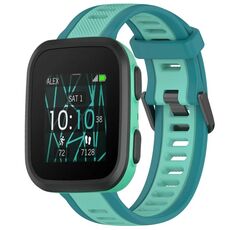 Per cinturino per orologio in silicone testurizzato bicolore Garmin Bounce da 20 mm (verde acqua)