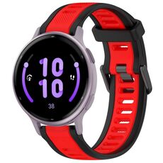 Per cinturino in silicone strutturato bicolore Garmin Active 5 20mm (rosso + nero)