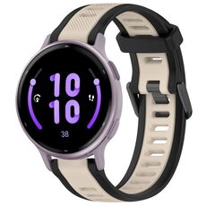 Per Garmin Active 5 20mm cinturino in silicone strutturato bicolore (Starlight + nero)