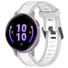 Per cinturino in silicone strutturato bicolore Garmin Active 5 20mm (bianco + grigio)