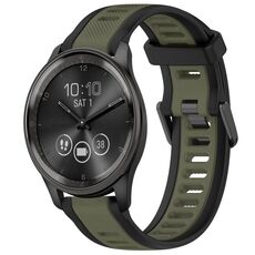 Per cinturino in silicone strutturato bicolore Garmin VivoMove Trend da 20 mm (verde + nero)