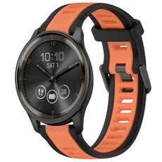 Per cinturino in silicone strutturato bicolore Garmin VivoMove Trend da 20 mm (arancione + nero)