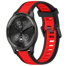 Per cinturino in silicone testurizzato bicolore Garmin VivoMove Trend da 20 mm (rosso + nero)