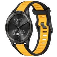 Per cinturino in silicone strutturato bicolore Garmin VivoMove Trend da 20 mm (giallo + nero)