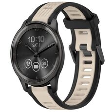 Per cinturino in silicone testurizzato bicolore Garmin VivoMove Trend da 20 mm (Starlight + nero)