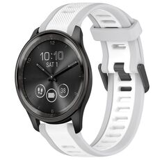 Per cinturino in silicone strutturato bicolore Garmin VivoMove Trend da 20 mm (bianco + grigio)