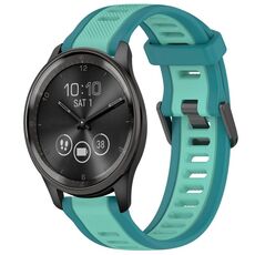 Per cinturino per orologio in silicone testurizzato bicolore Garmin VivoMove Trend da 20 mm (verde acqua)