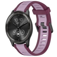 Per cinturino in silicone testurizzato bicolore Garmin VivoMove Trend da 20 mm (viola)