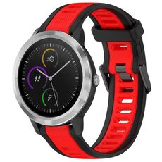 Per cinturino in silicone strutturato bicolore Garmin Vivoactive 3 20mm (rosso + nero)