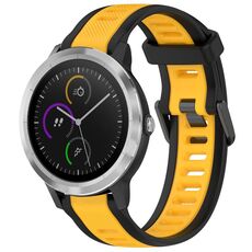 Per cinturino in silicone testurizzato bicolore Garmin Vivoactive 3 da 20 mm (giallo + nero)