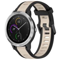 Per cinturino in silicone testurizzato bicolore Garmin Vivoactive 3 da 20 mm (Starlight + nero)
