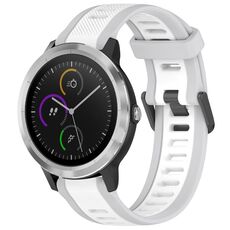 Per cinturino in silicone strutturato bicolore Garmin Vivoactive 3 20mm (bianco + grigio)