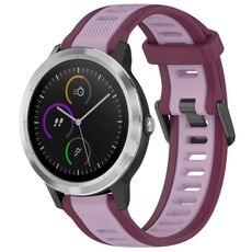 Per cinturino in silicone testurizzato bicolore Garmin Vivoactive 3 da 20 mm (viola)