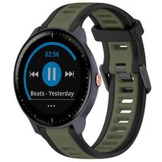 Per cinturino in silicone strutturato bicolore Garmin Vivoactive3 Music da 20 mm (verde + nero)
