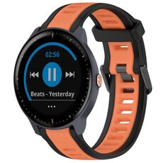 Per cinturino in silicone strutturato bicolore Garmin Vivoactive3 Music da 20 mm (arancione + nero)