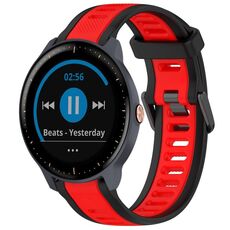 Per cinturino in silicone testurizzato bicolore Garmin Vivoactive3 Music da 20 mm (rosso + nero)