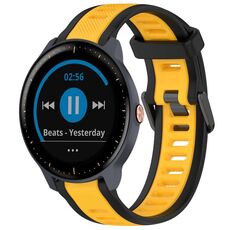 Per cinturino in silicone strutturato bicolore Garmin Vivoactive3 Music da 20 mm (giallo + nero)