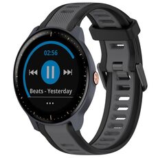 Per cinturino in silicone strutturato bicolore Garmin Vivoactive3 Music da 20 mm (grigio + nero)