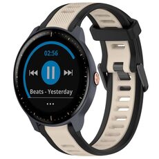 Per cinturino in silicone testurizzato bicolore Garmin Vivoactive3 Music da 20 mm (Starlight + nero)