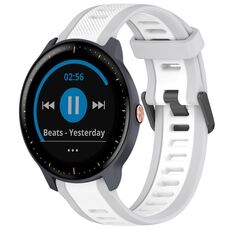 Per cinturino in silicone strutturato bicolore Garmin Vivoactive3 Music da 20 mm (bianco + grigio)
