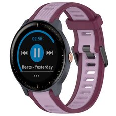 Per cinturino per orologio in silicone testurizzato bicolore Garmin Vivoactive3 Music da 20 mm (viola)