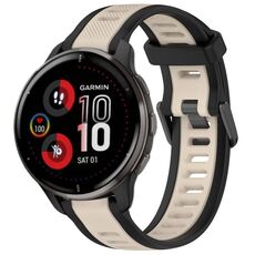 Per cinturino in silicone testurizzato bicolore Garmin Venu 2 Plus da 20 mm (Starlight + nero)