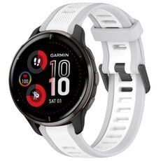 Per cinturino in silicone strutturato bicolore Garmin Venu 2 Plus da 20 mm (bianco + grigio)