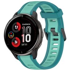 Per cinturino per orologio in silicone testurizzato bicolore Garmin Venu 2 Plus da 20 mm (verde acqua)