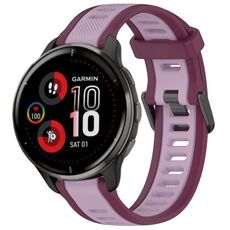Per cinturino in silicone testurizzato bicolore Garmin Venu 2 Plus da 20 mm (viola)