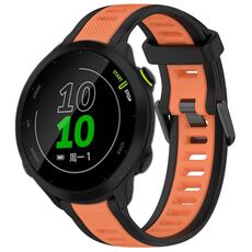 Per cinturino in silicone strutturato bicolore Garmin Forerunner 158 da 20 mm (arancione + nero)
