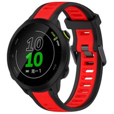 Per cinturino in silicone strutturato bicolore Garmin Forerunner 158 da 20 mm (rosso + nero)