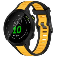 Per cinturino in silicone strutturato bicolore Garmin Forerunner 158 da 20 mm (giallo + nero)