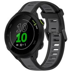 Per cinturino in silicone strutturato bicolore Garmin Forerunner 158 da 20 mm (grigio + nero)
