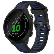 Per cinturino in silicone testurizzato bicolore Garmin Forerunner 158 da 20 mm (blu notte + nero)