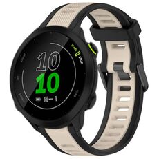 Per cinturino in silicone testurizzato bicolore Garmin Forerunner 158 da 20 mm (Starlight + nero)