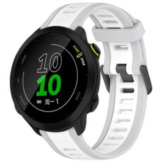 Per cinturino in silicone strutturato bicolore Garmin Forerunner 158 da 20 mm (bianco + grigio)