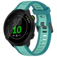 Per cinturino per orologio in silicone strutturato bicolore Garmin Forerunner 158 da 20 mm (verde acqua)