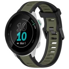 Per cinturino in silicone strutturato bicolore Garmin Forerunner 55 da 20 mm (verde + nero)
